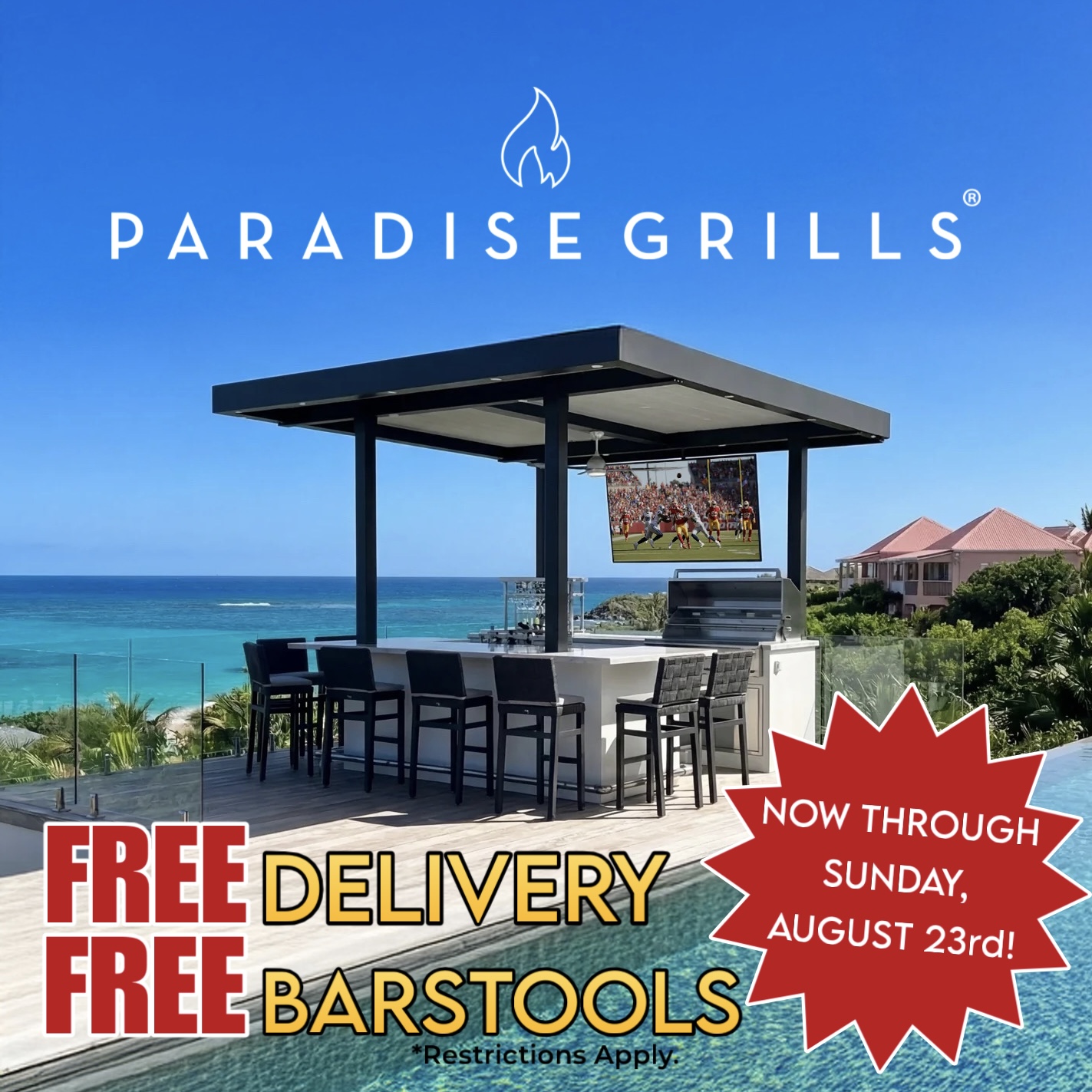 Paradise Grills - Free Delivery And Bar Stools!